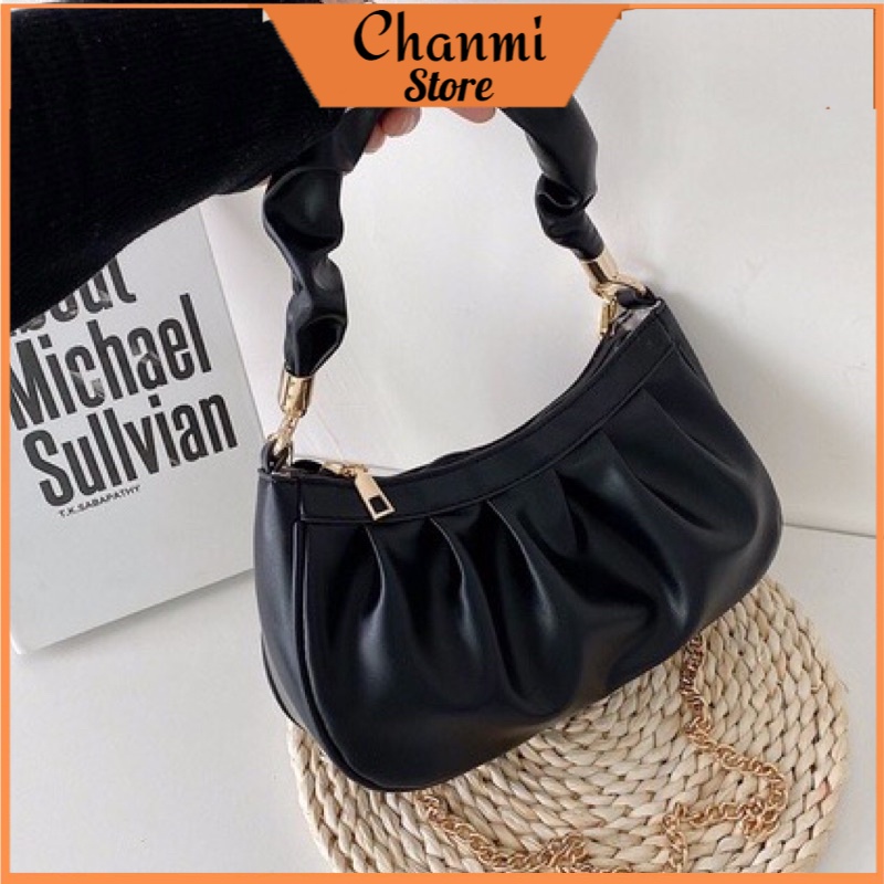 Túi xách nữ đẹp, túi đeo chéo đi chơi da chếp ly quai nhúm TL 124