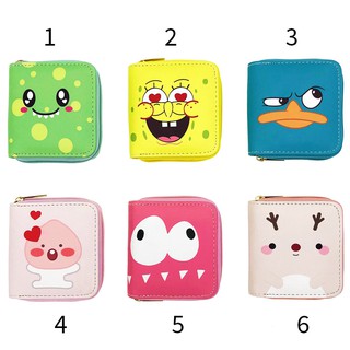 Bóp ví ngắn nữ cartoon họa tiết khuôn mặt hoạt hình cute dễ thương - Link 19 - Banana Store