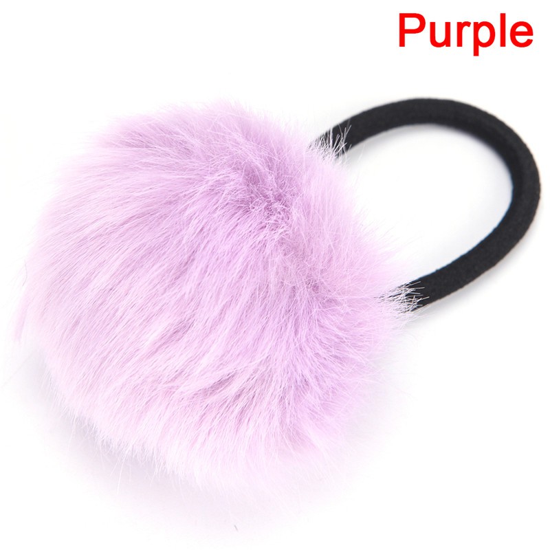 Dây Buộc Tóc Đính Quả Cầu Lông Xinh Xắn Cho Nữ