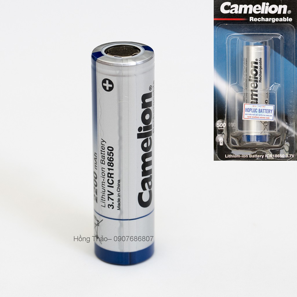 Pin sạc Camelion 18650 3V7 2200mAh 02 viên