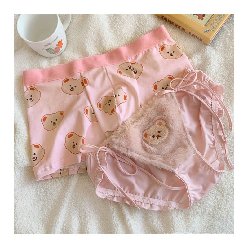 Đồ Lót Cặp Đôi Gấu Hồng * Đồ Lót Nhẹ Hoạt Hình Sang Trọng Ánh Sáng Sang Trọng Cho Cặp Đôi