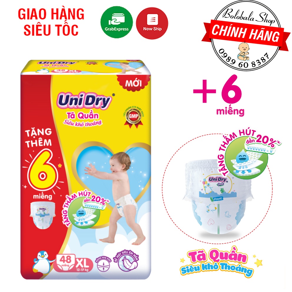 Tã quần Unidry Jumbo M60 L54 XL48 XXL44
