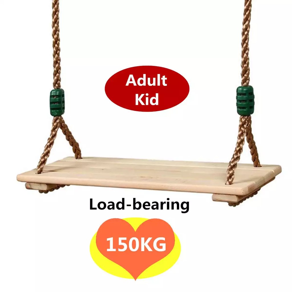 Trẻ Em Người Lớn Trong Nhà Ngoài Trời Xích Đu Bằng Gỗ Ghế Ngồi Xmas Quà Tặng 150KG Chịu Lực-zaln