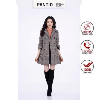 Fam9451 - áo khoác măng tô sọc caro - pantio