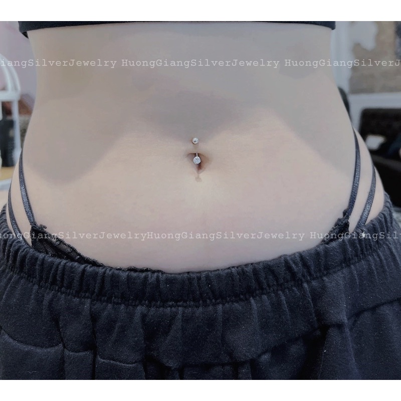 Khuyên rốn bạc ta 6mm s925 - Bạc chuẩn