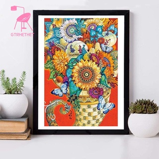 Bộ Tranh Đính Đá Diy Hình Bông Hoa Cổ Điển 30x40cm Dành Cho Người Mới Bắt Đầu