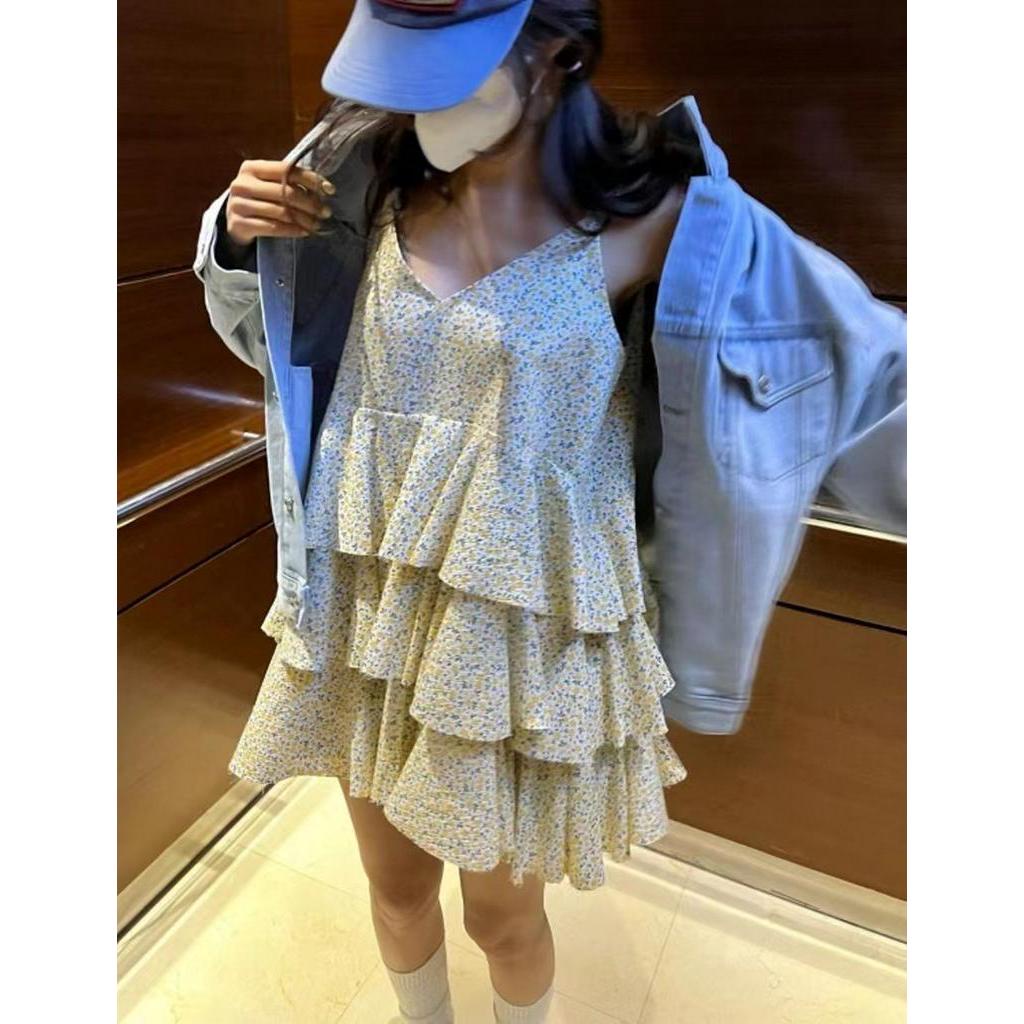 Đầm Hoa Hai Dây Cổ Điển 61582