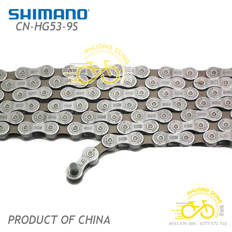 Xích sên xe đạp Shimano CN HG53 9 speed - Fullbox Hàng Chính Hãng