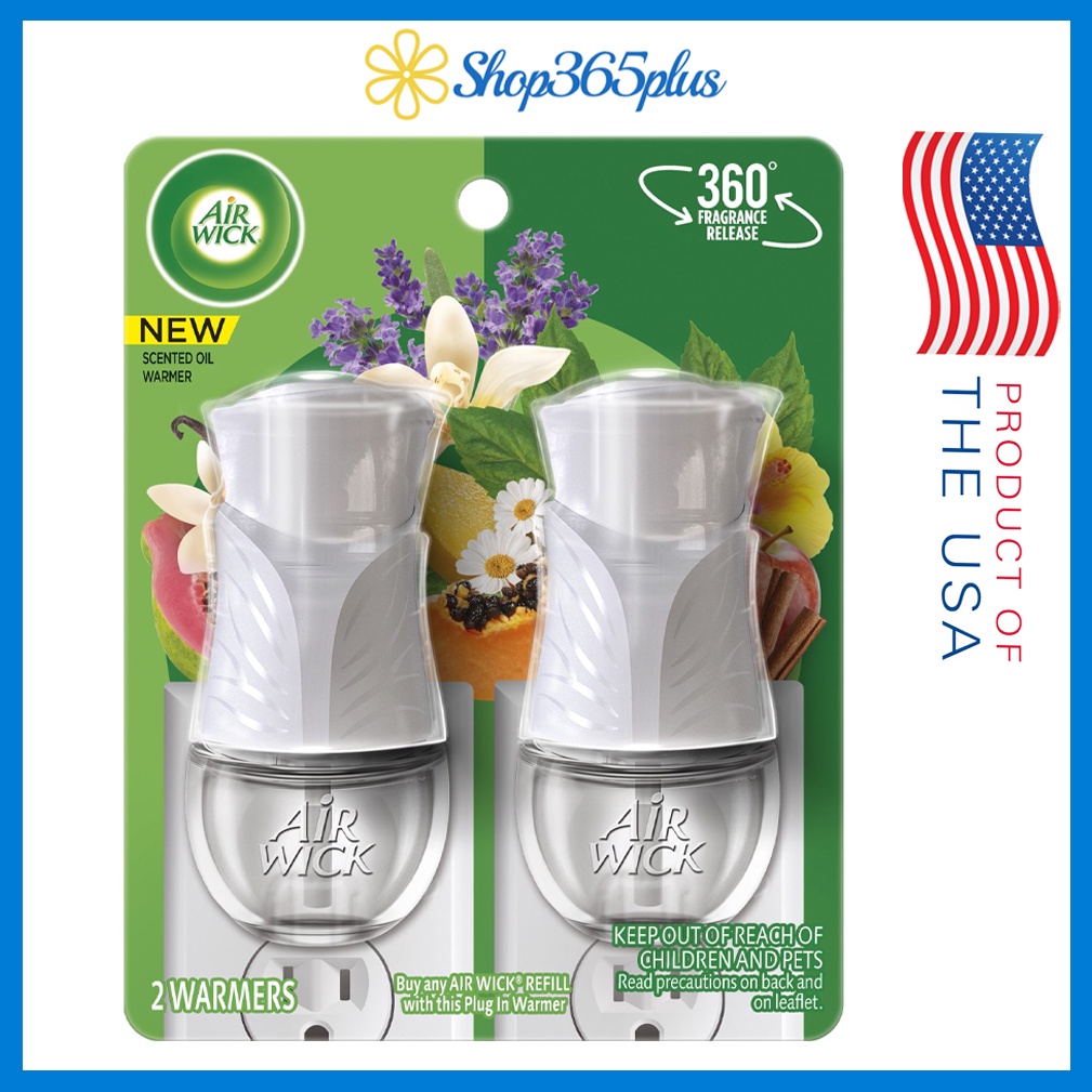 Combo 2 Phích cắm điện khuếch tán tinh dầu Airwick, Scentes oil Warmer 5x More (USA)