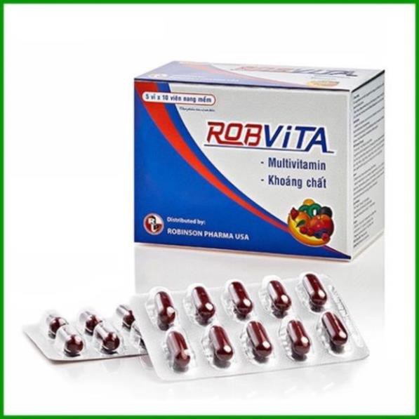 Robvita Bổ sung vitamin và khoáng chất, tăng cường sinh lực - Robinson Pharma USA - Hộp 50 viên