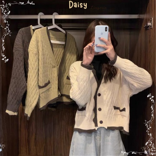 [SP Tốt,Hỏa Tốc] Áo Khoác Cardigan Len Màu Kem Áo Len Trơn Form Rộng Phong Cách Hàn Quốc - Mã AOL012