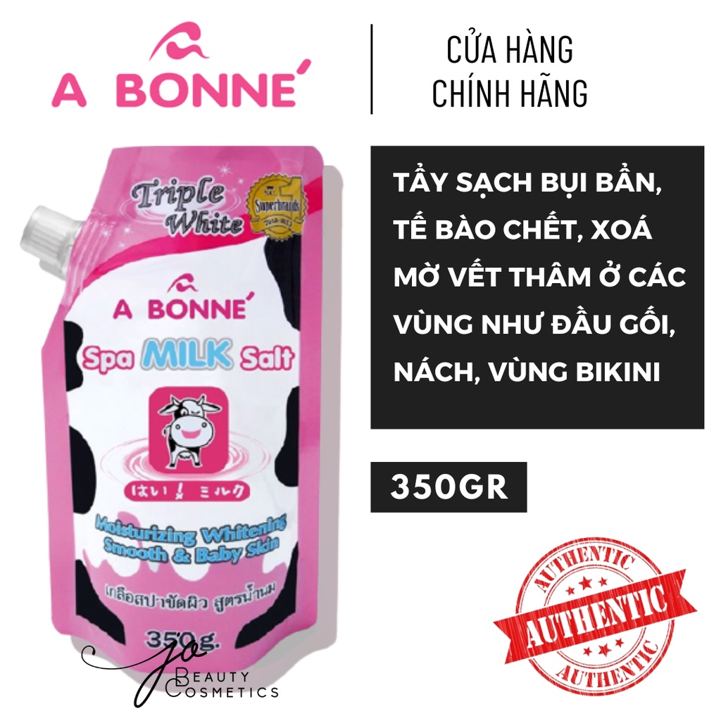 Muối bò Abonne✨SPA MILK SALT✨tẩy tế bào chết dạng túi 350gr &amp; dạng Ziplock 300gr