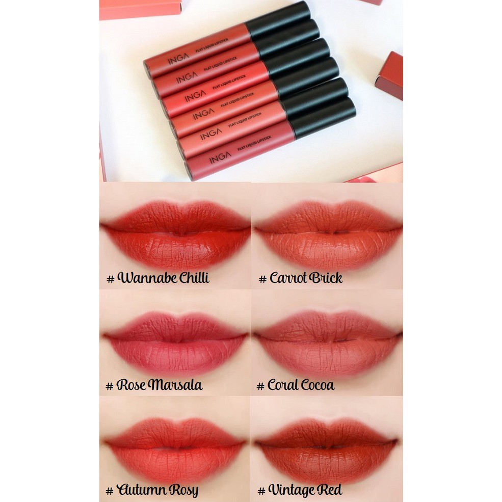 SON KEM LÌ INGA FLAT LIQUID LIPSTICK