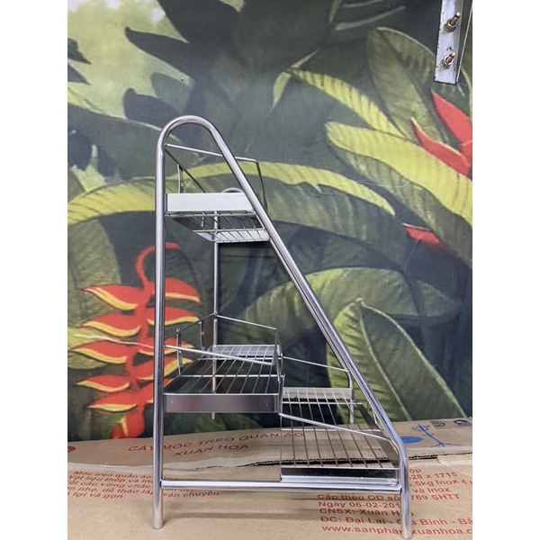 Kệ gia vị inox 3 tầng bậc thang [ Rẻ vô địch]