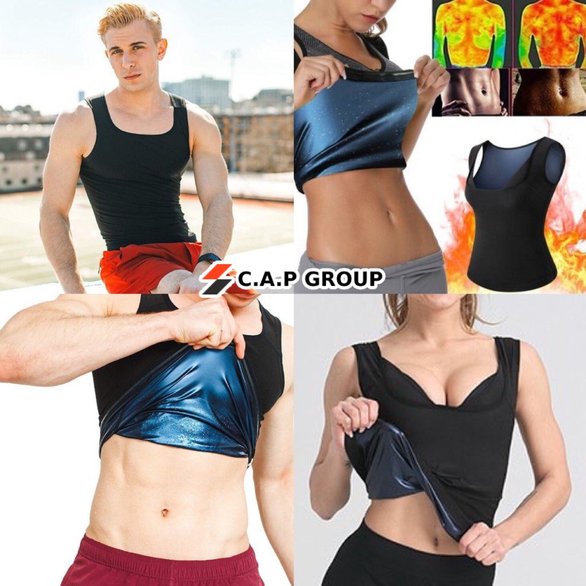✥❒◑Áo đổ mồ hôi giảm mỡ NỮ NAM giúp sinh nhiệt tan bụng eo cân ép hiệu quả khi tập Gym Thể thao -HOT Amazon