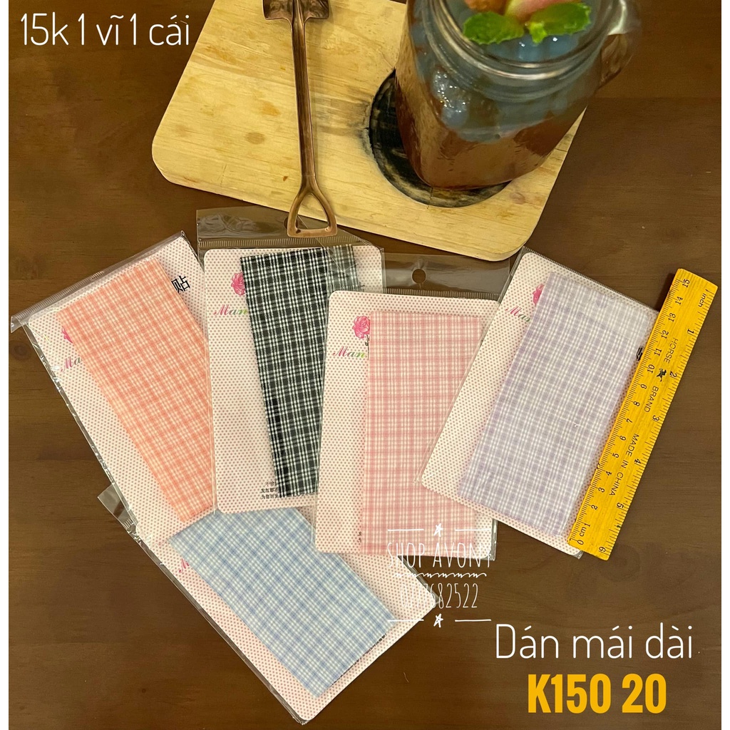 Dán tóc mái loại dài in hoa văn, hoa loại màu