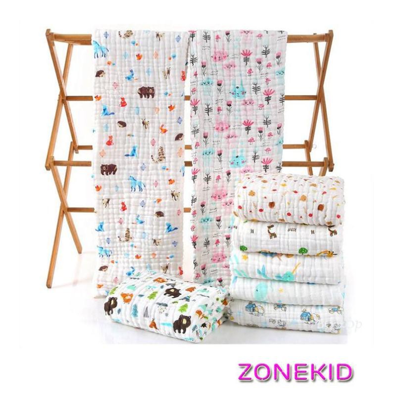 Khăn tắm cho bé 6 lớp có viền siêu mềm, siêu mịn làm chăn đắp cho trẻ sơ sinh (KT 100x105cm)