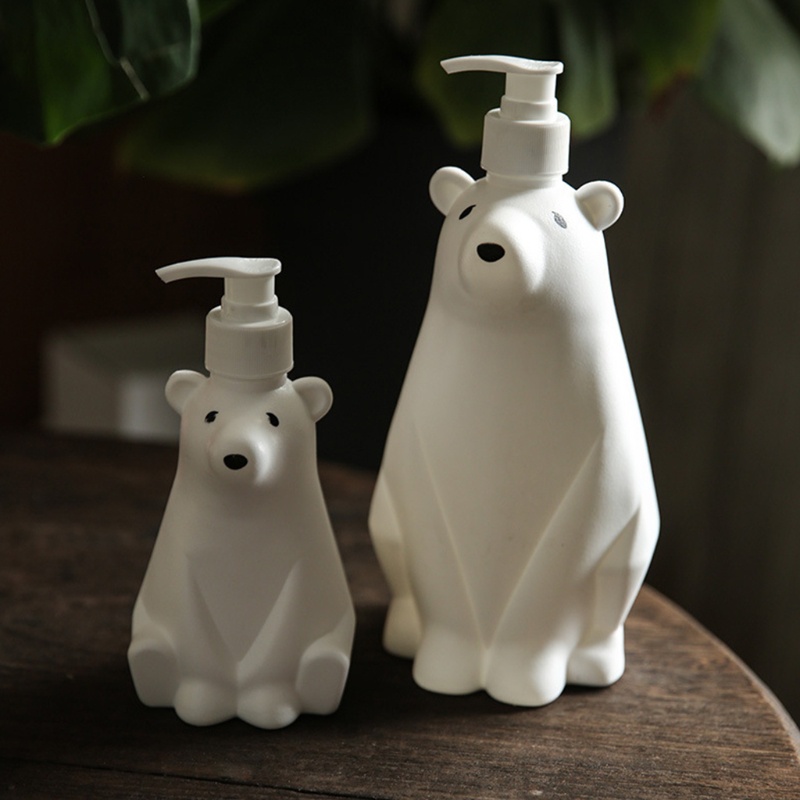 Bình Đựng Xà Phòng Rửa Tay Dạng Nhấn Hình Gấu Bắc Cực Dễ Thương Đa Năng