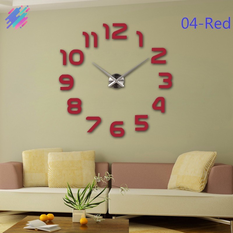Đồng hồ dán tường 3D size lớn tráng gương trang trí nhà cửa sang trọng