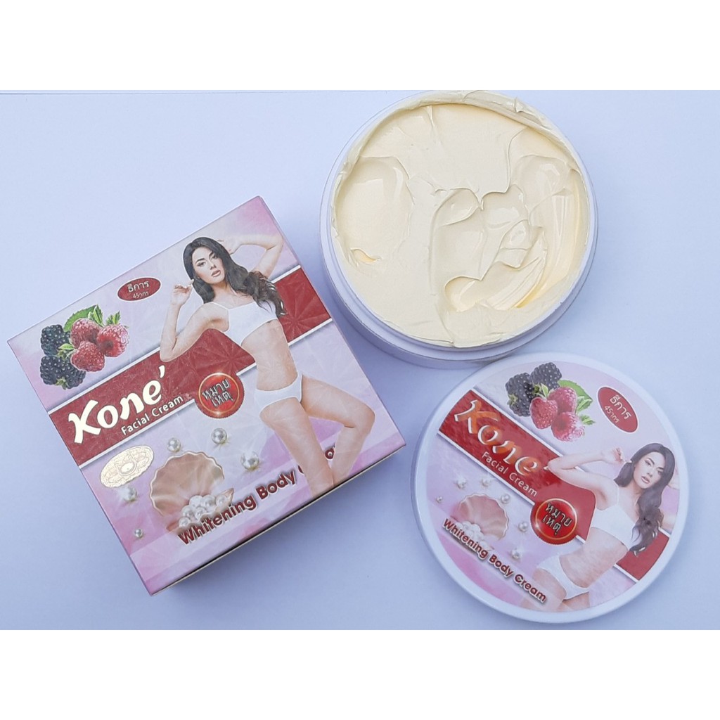 Kem Dưỡng Da Siêu Trắng Chiết xuất dâu tằm Koné Whitening Body Cream SPF 45+++ ngăn ngừa vết thâm sắc tố đen mụn lưng