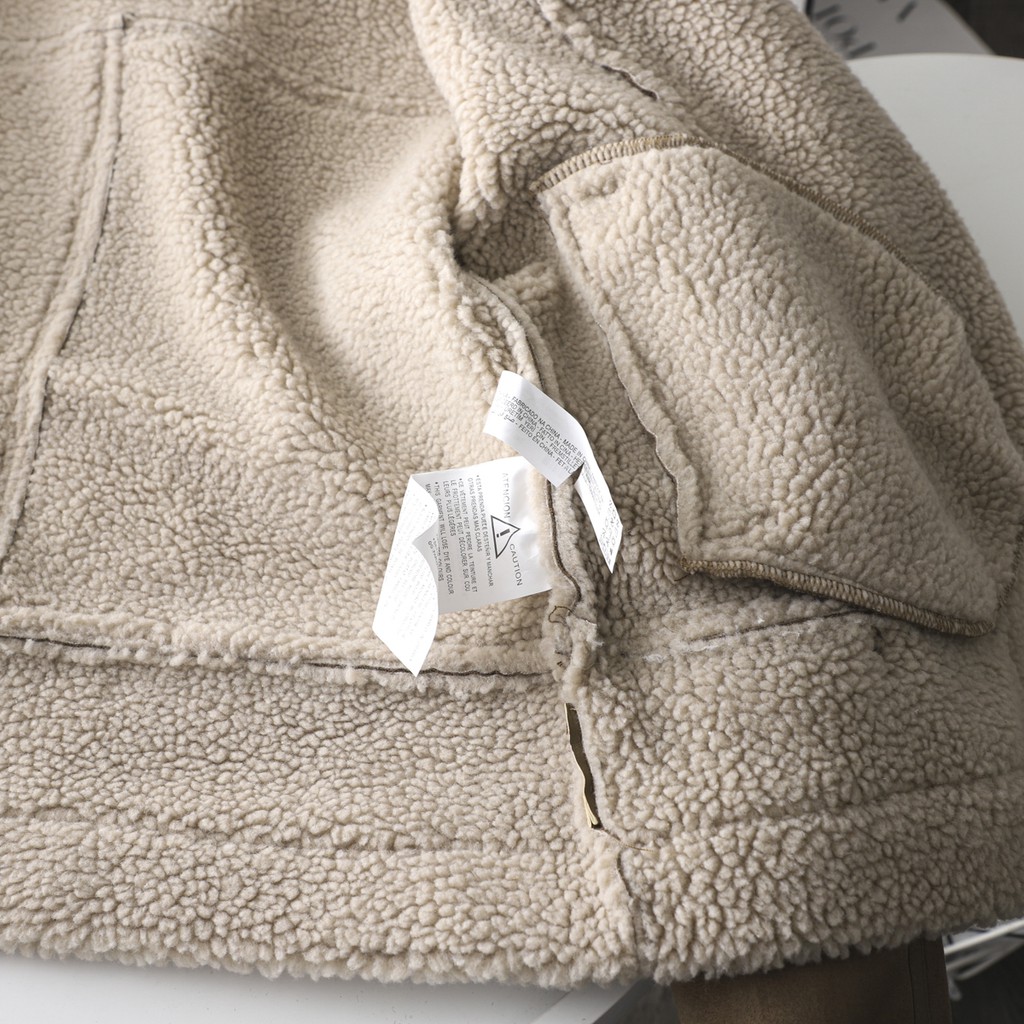 Áo khoác Zara da lộn màu nude+ đen lông trần chống thấm nước cực ấm (new collection 2018) | BigBuy360 - bigbuy360.vn