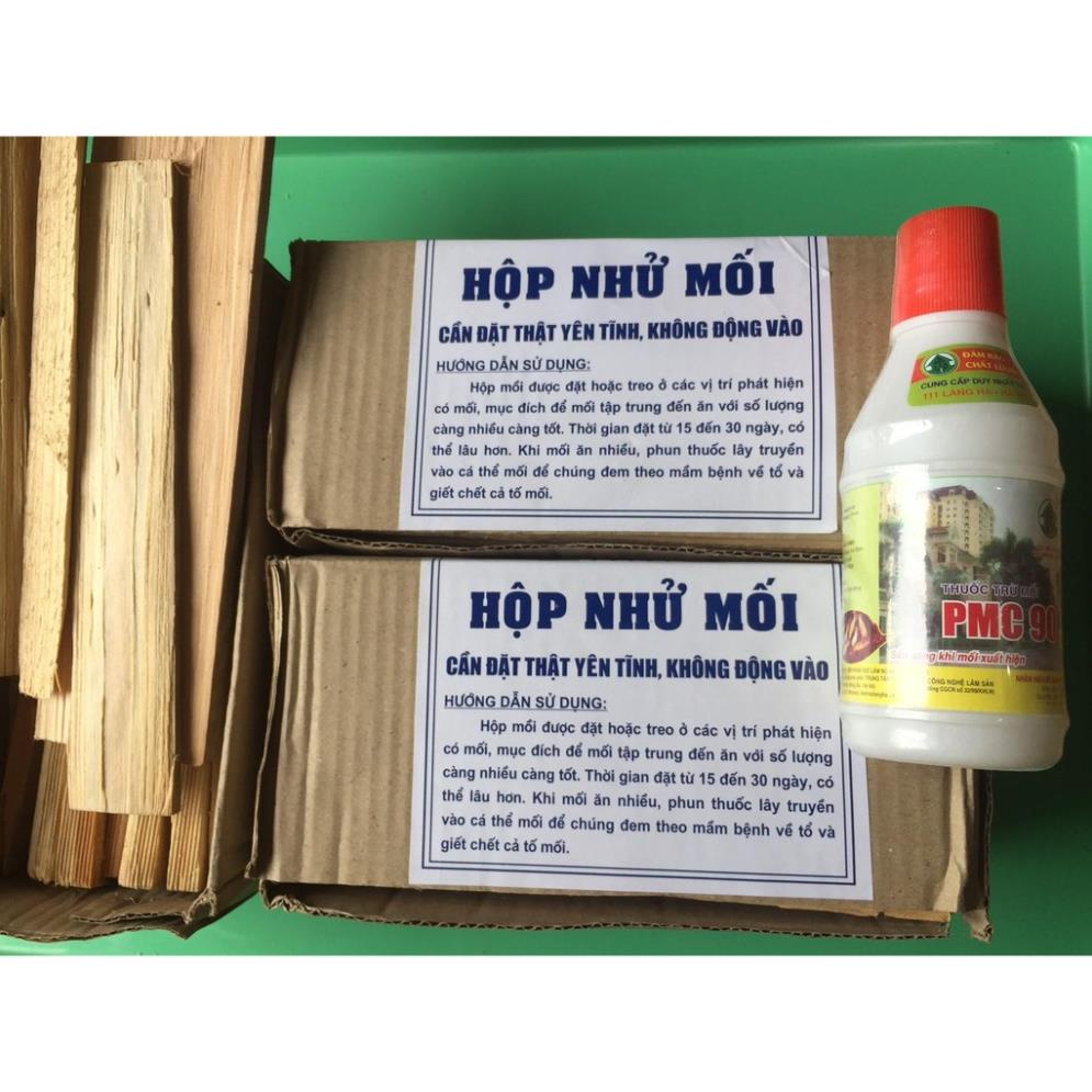 Combo diệt mối sinh học PMC: 2 Hộp nhử mối + 1 lọ diệt mối PMC 90 (hanpet 432h) LOẠI HỘP TO