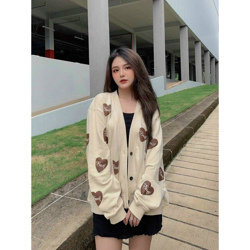 Áo Khoác Cardigan Nữ Trái Tim Trắng gkm fashion 68 Mới TP Phong Cách Nhẹ Nhàng Dành Riêng Cho Phái Đẹp