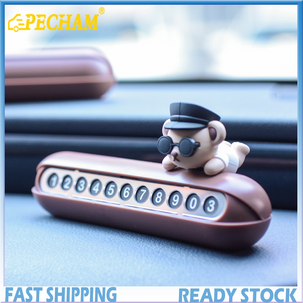 Bảng ghi số điện thoại PECHAM hỗ trợ đỗ xe tạm thời hình gấu teddy dễ thương