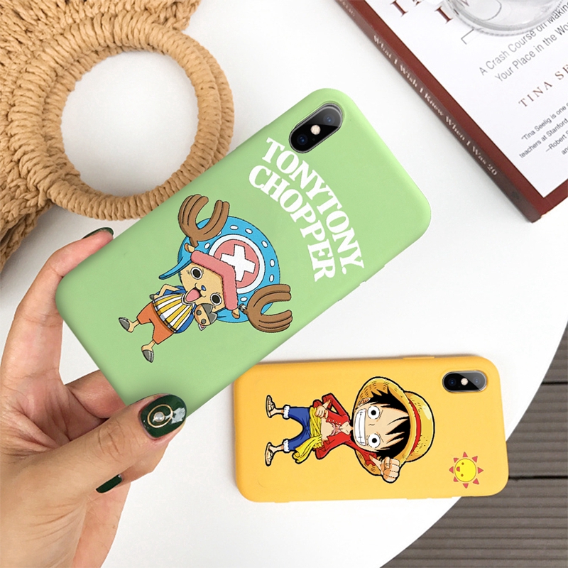 Ốp điện thoại in hình Luffy trong ONE PIECE/ Chopper cho iPhone 6 6s 7 8 Plus X XS XR XS Max