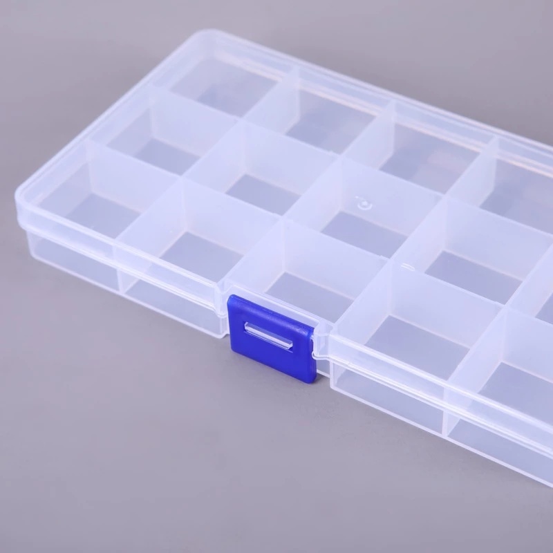Hộp Nhựa Trong Suốt 15 Ngăn Đựng Trang Sức Tiện Dụng