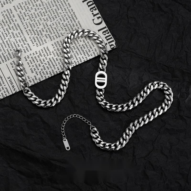 Vòng cổ Thép Titan Phong Cách hip hop Cao Cấp Cho Nam