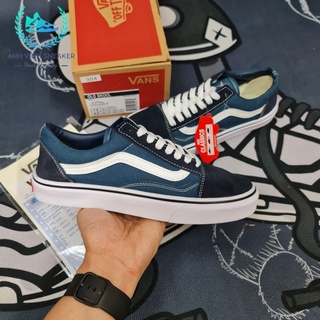 Giày vans old skool navy nam nữ màu xanh tím than thể thao cổ thấp