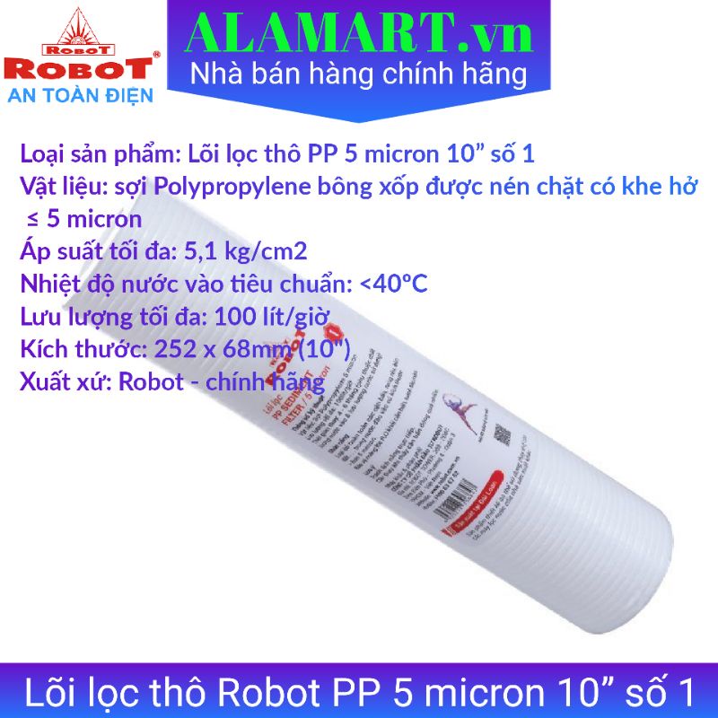 LÕI LỌC THÔ SỐ 1 ROBOT - PP 5 MICRON 10 INCH