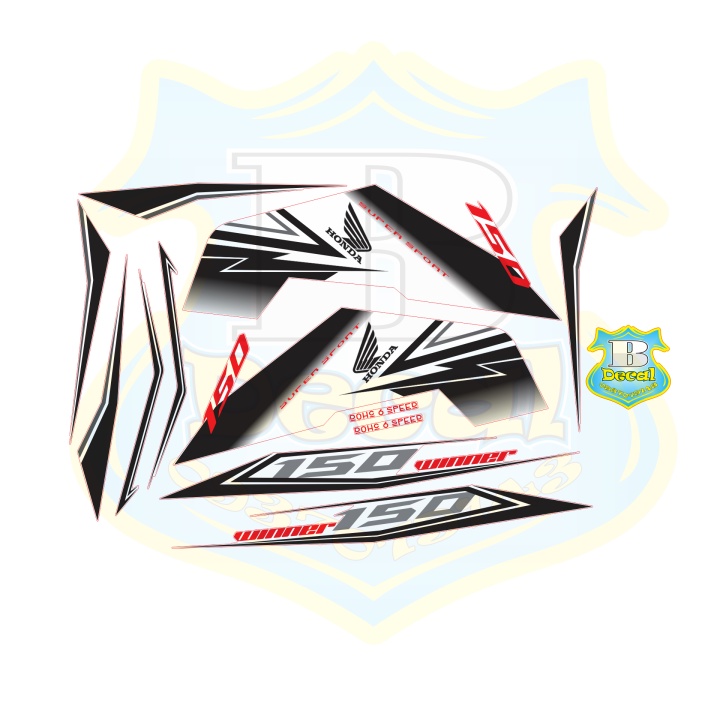 ( Quí khách vui lòng mang ra tiệm cho thợ dán ) Tem winner v1 super sport trắng