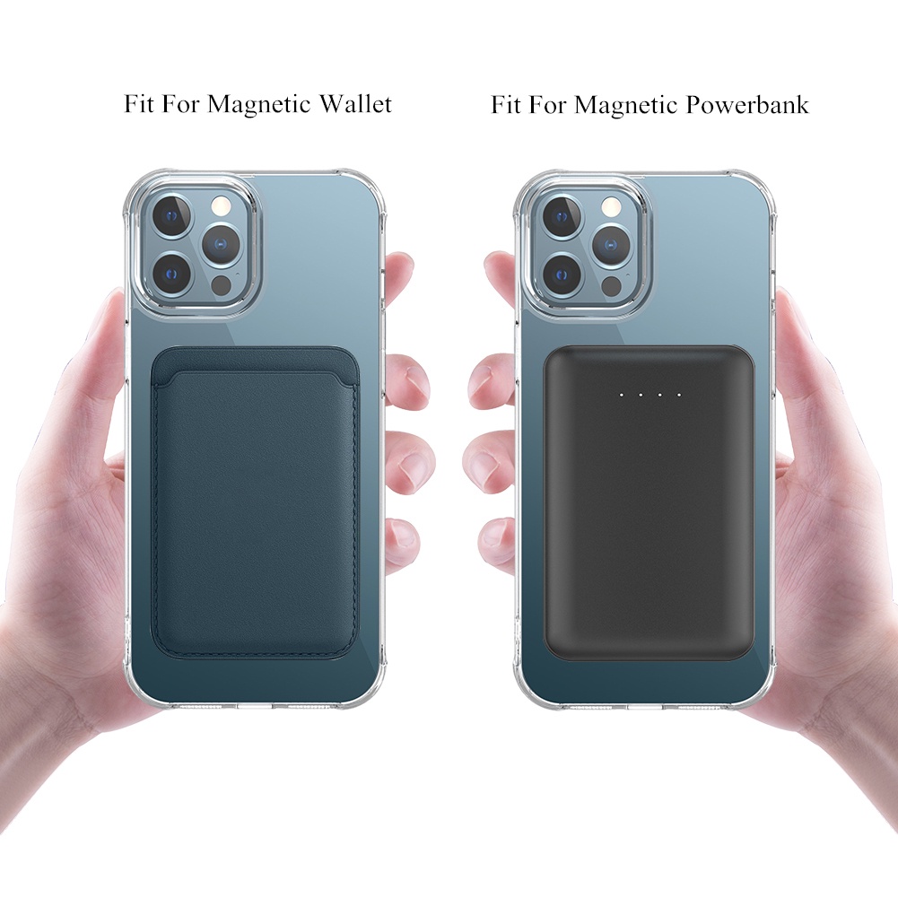 Set 2 Miếng Dán Sạc Điện Thoại Không Dây Mini Bằng Kim Loại Hít Nam Châm Cho iphone 14 13 Pro Max 12