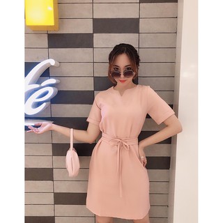 Đầm Suông Công Sở Thắt Dây Eo