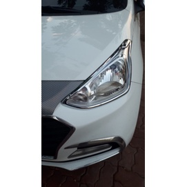 Ốp viền đèn pha, hậu xe Hyundai I10 2017 - 2020 - Sedan, mạ crom cao cấp, sáng bóng