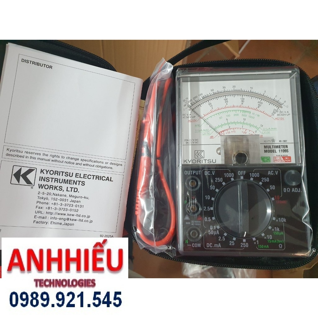 Kyoritsu 1109S Đồng Hồ Đo Điện Hiển Thị Kim Kyoritsu 1109S