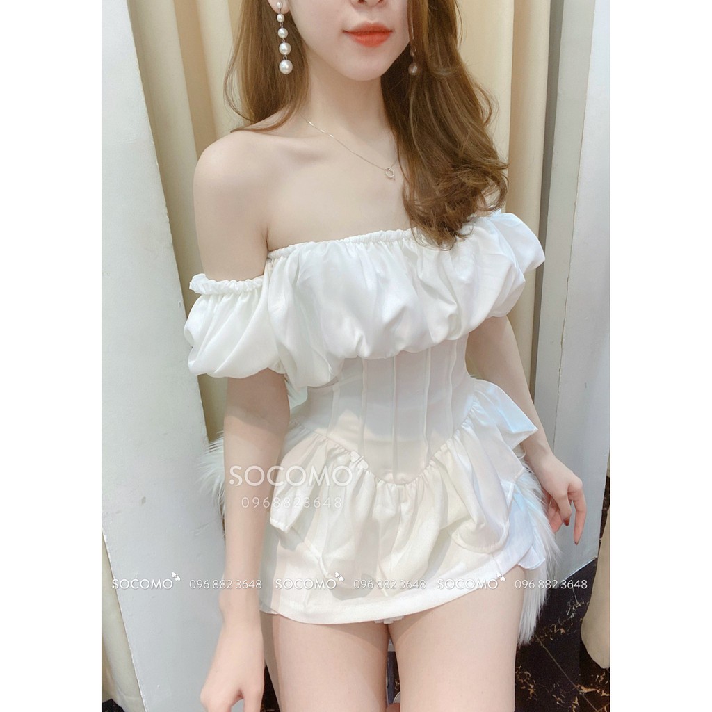 Áo trễ vai bèo li eo đuôi xòe - Hàng loại 1, chất đẹp - Giá tốt - 100% ảnh Socomo tự chụp