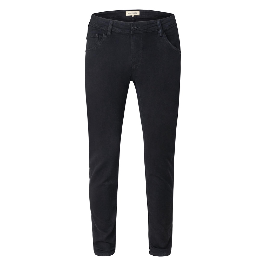 Quần jean nam cao cấp màu đen trơn form slimfit ôm vừa chất jean co giãn thoải mái.