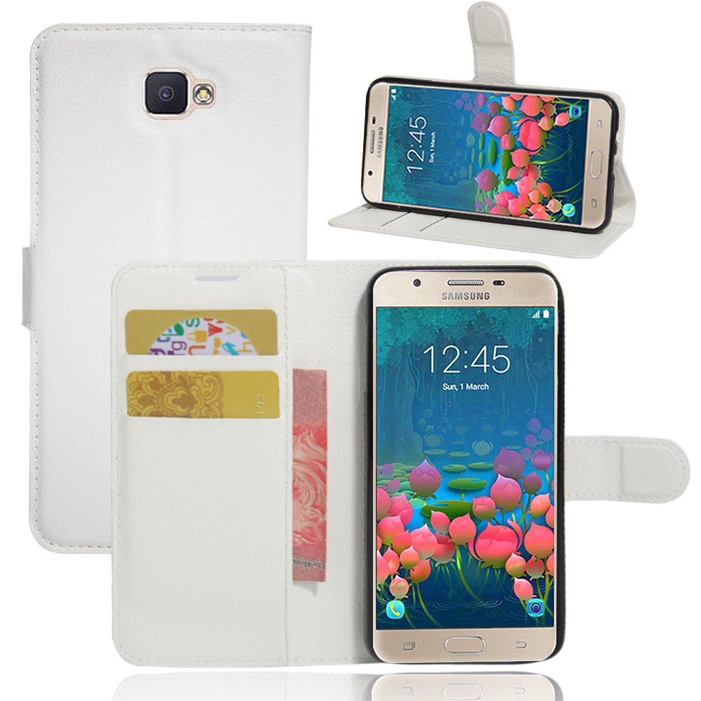 Bao da điện thoại nắp lật có chân đế và ngăn đựng thẻ cho Samsung Galaxy J5 Prime On5 2016 G570