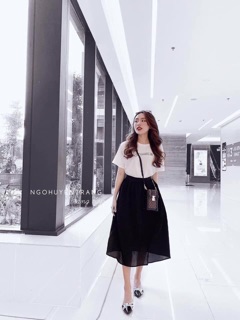 Sét bộ áo phông chân váy đen
