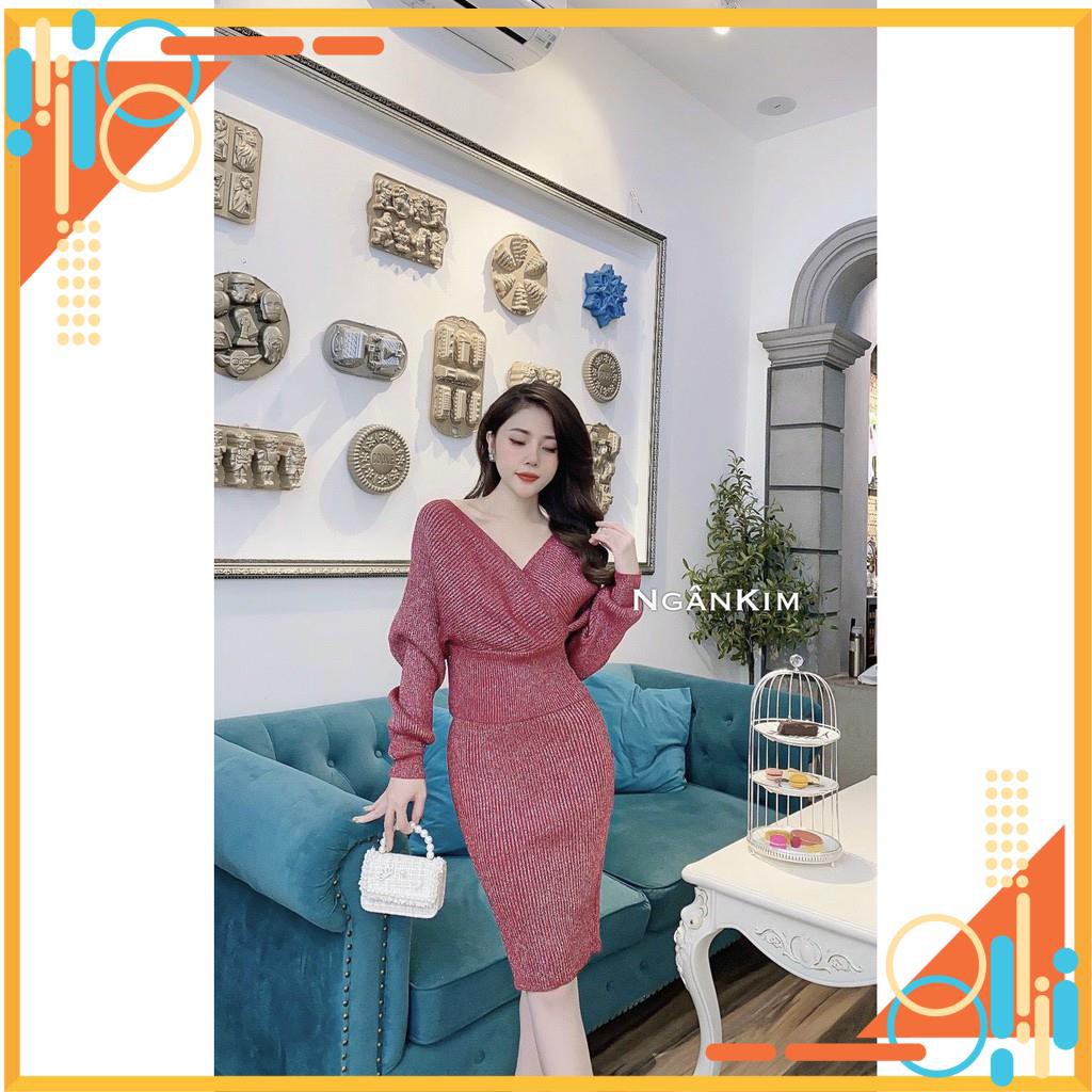 Set nữ đẹp, váy nữ body chất len nhũ, hàng Quảng Châu cao cấp, chất len dày, đẹp, ko xù, có nhũ sang trọng | BigBuy360 - bigbuy360.vn