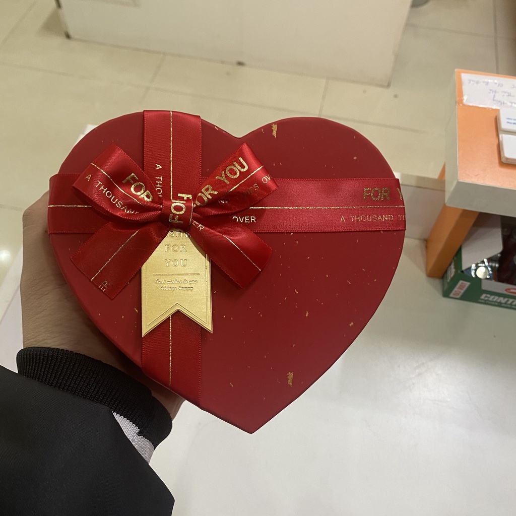 Set 3 hộp đựng quà trái tim cao cấp quà tặng valentine noel sinh nhật