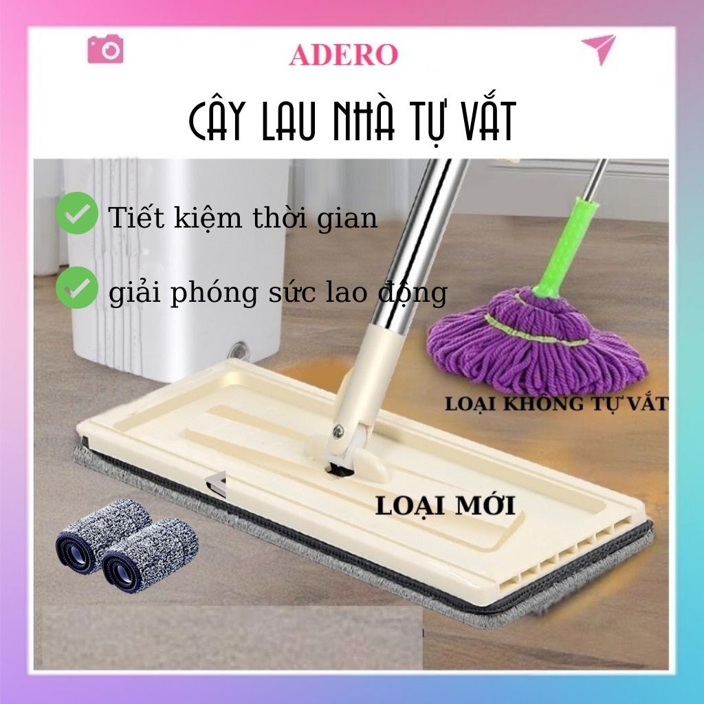 Chổi lau nhà ADERO tự vắt thông minh - cây lau nhà tự gạt nước AD35