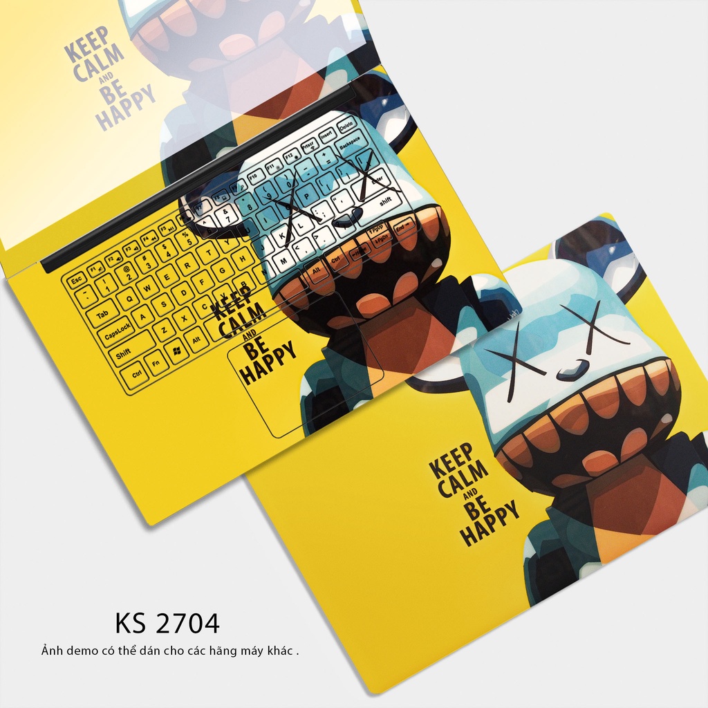 Skin Dán Laptop Mẫu Bearbrick - Decal dán dành cho mọi loại laptop - Lột bỏ không bị để lại keo