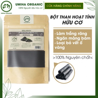 Bột Than Tre Hoạt Tính hữu cơ UMIHOME nguyên chất túi Zip 35g - Đánh Răng trắng, loại bỏ mảng bám và cao răng hiệu quả