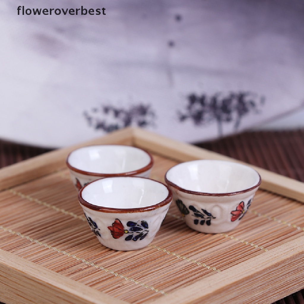 Tô chén sứ mini trang trí nhà búp bê