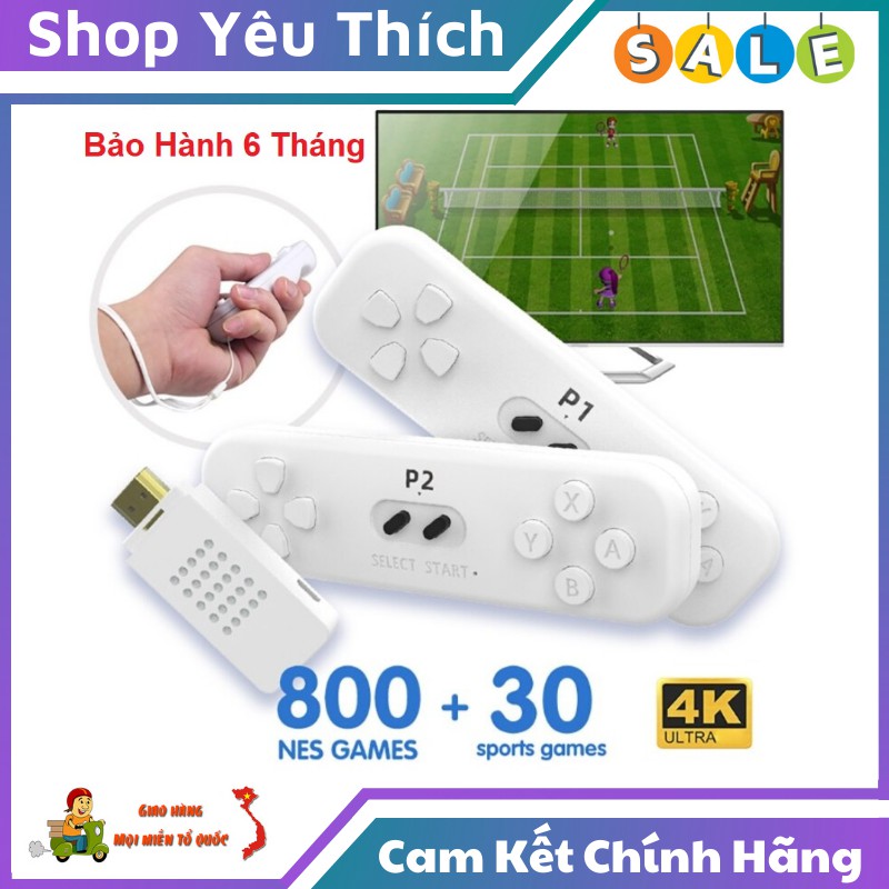 Máy Chơi Game ⭐FREE SHIP⭐ Máy Chơi Game Không Dây Stick Y2 Fit 830 Trò Chơi 4K 4 Nút Kết Nối HDMI