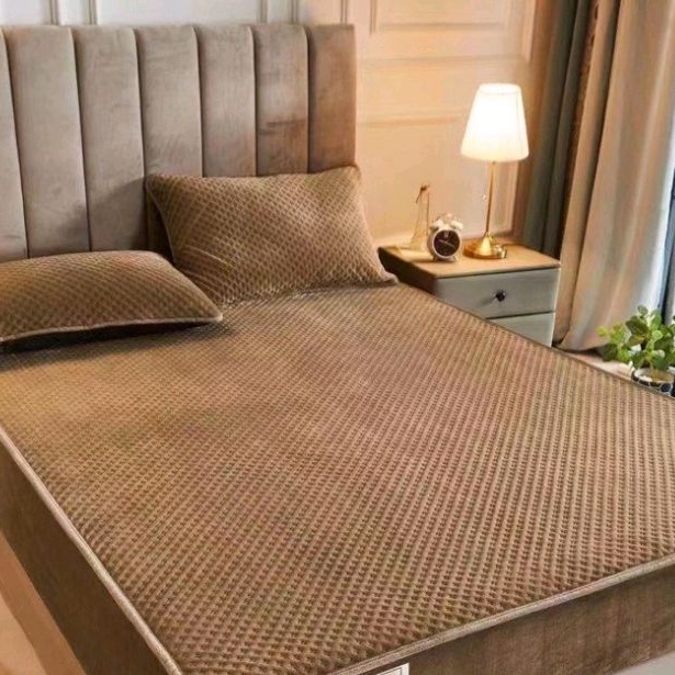SÉT GA GỐI NỈ LỖ BO CHUN BỌC ĐỆM HÀNG LOẠI 1 TẶNG KÈM 2 VỎ GỐI SHOP CHIẾU CAO SU